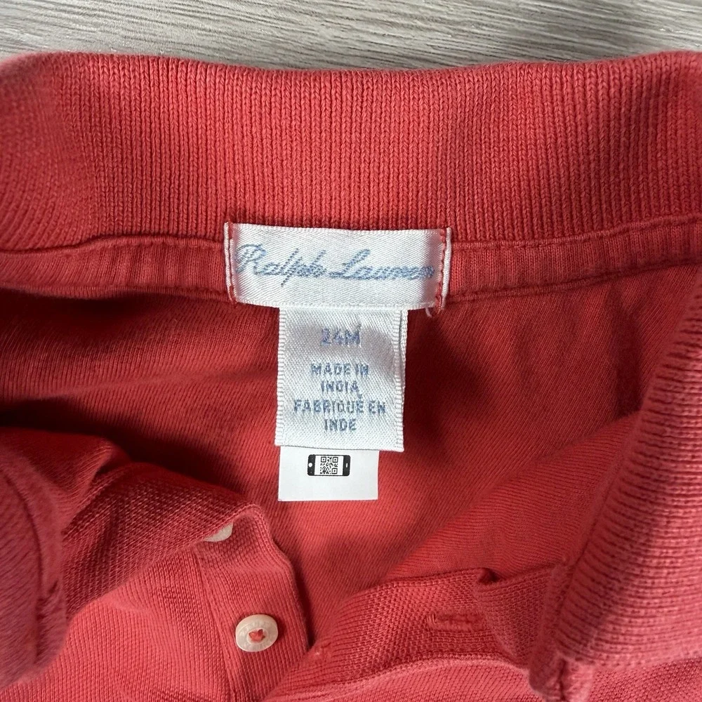 Ralph Lauren Baby Sleeveless Embroidered Boating Polo Dress Red 24 Months